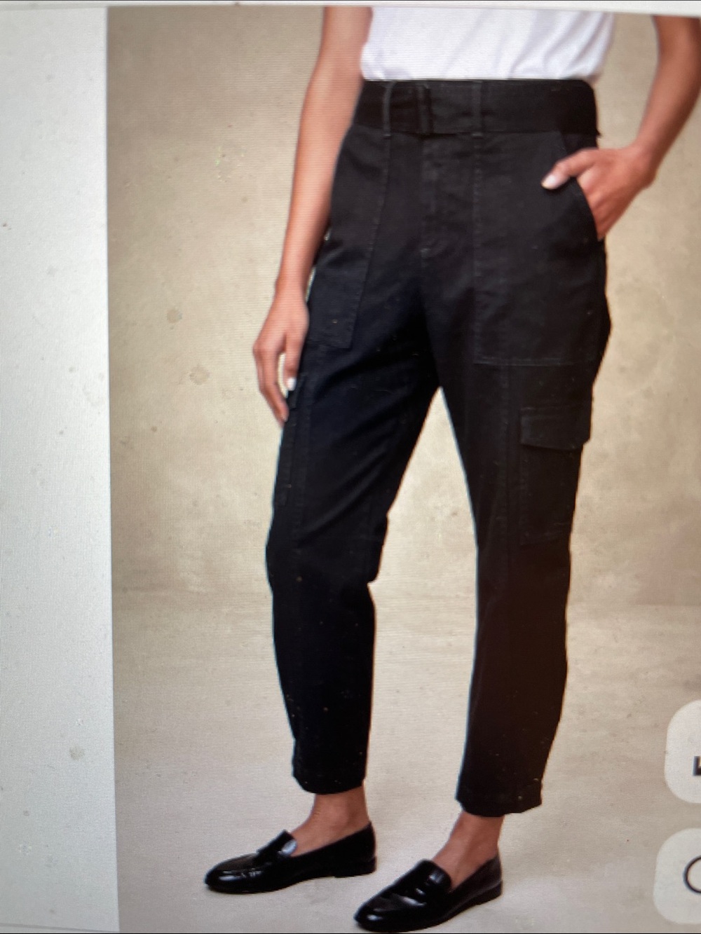 Banana Republic black cinched ankle cargo pants- nwot